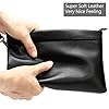 NIUCUNZH Handbag for Men Clutch Bag Hand Purse Large Wallet with Wristlet,Soft Cowhide Leather Black #4