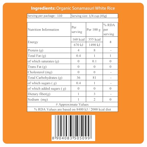 Image of 24 Mantra Organic Sonamasuri Polished Raw Rice /Sonamasoori Chawal - 5 Kg | Pack of 3 | 100% Organic | Chemical Free & Pesticides Free