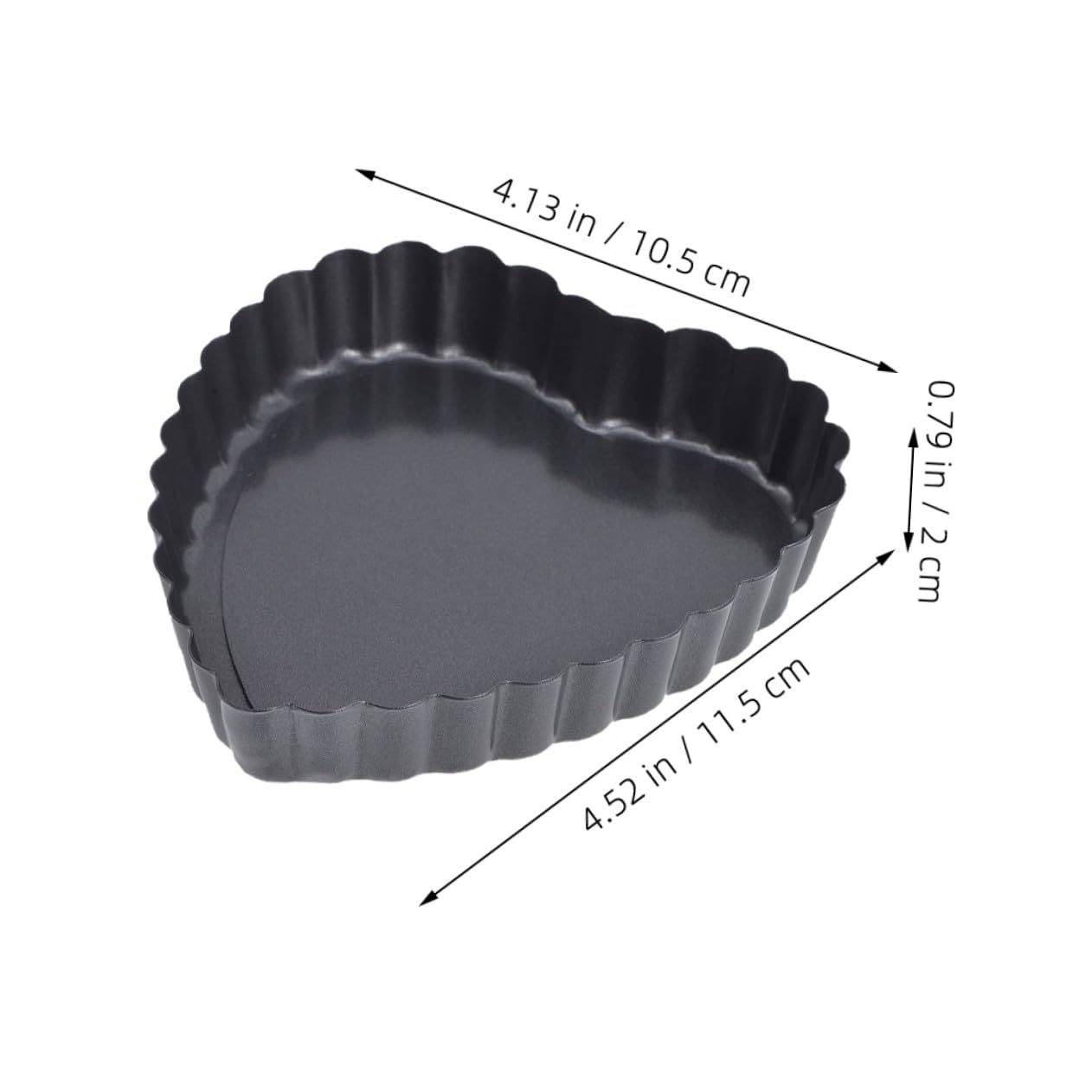 6 pièces Moules Mini Cœur Antiadhésifs avec Fond Amovible Moules Pâtisserie Métalliques pour Gâteaux et Desserts Bords Ondulés Élégants pour Occasions Spéciales