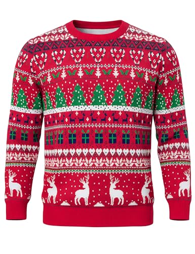 Jezonga Weihnachtspullover Herren Ugly Christmas Sweater Pullover...