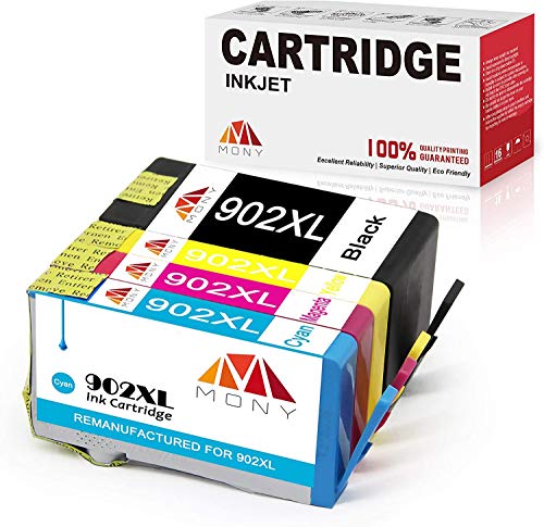 Mony Remanufactured HP 902XL 4PK 902 XL Ink Cartridges with New Updated Chip Replacement for HP Officejet Pro 6958 6978 6968 6962 6975 6970 6060 6954 6951 Printers (Black/Cyan/Magenta/Yellow)
