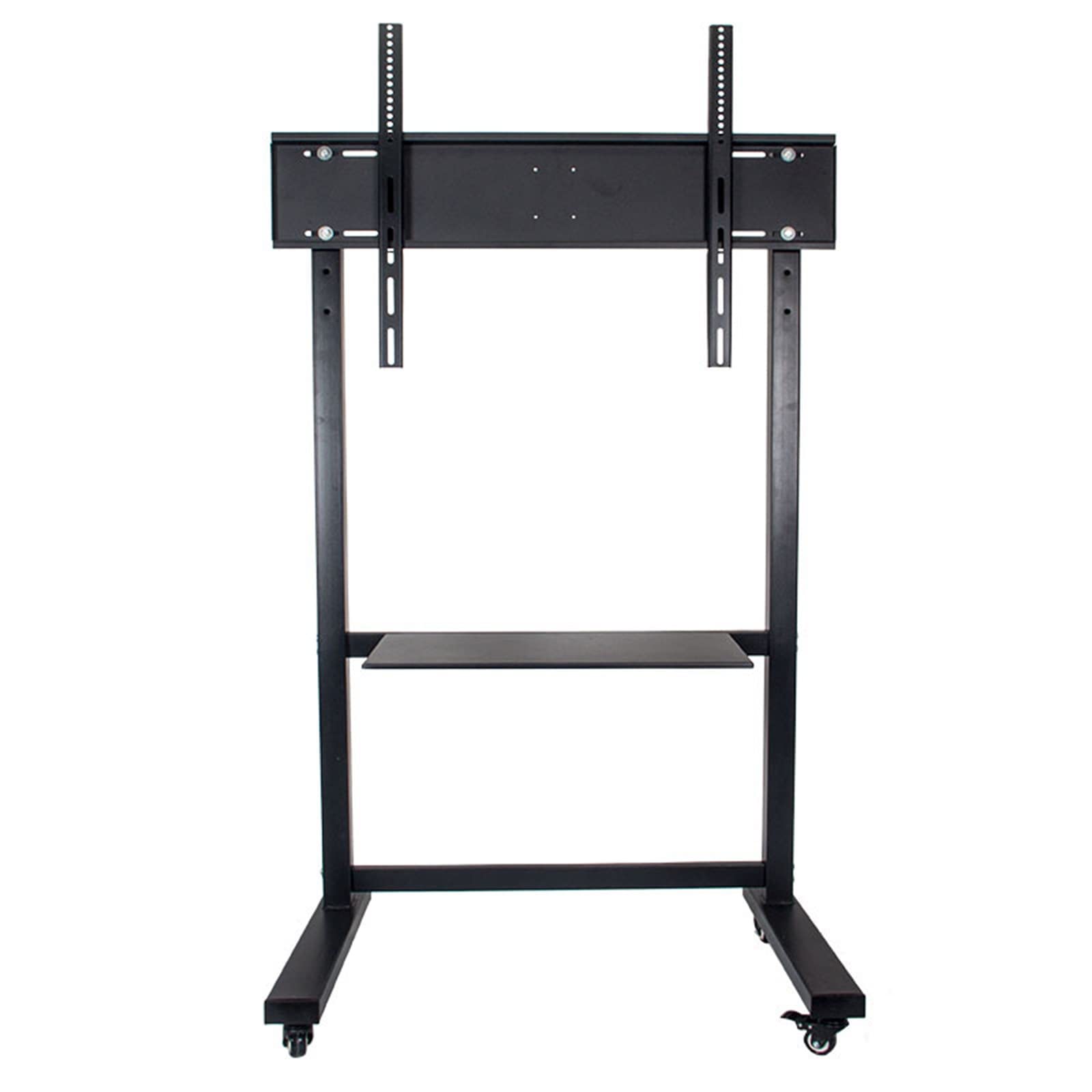 WDSOPK TV Stand Mobile TV Cart for 50-100 Inch TVs Height Adjustable Portable Floor Stand with Media Shelf Tray Holds Up to 100kg/220Lbs,