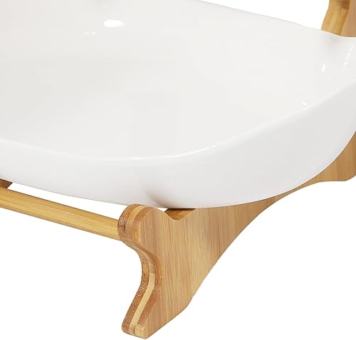 Miniatura 7 de RIQUIPAI Cesta de frutas de 3 niveles, cesta de frutas y verduras blancas, bandeja de frutas, soporte de cuenco para frutas, nueces, aperitivos,