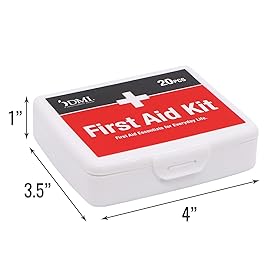 DMI First-Aid Kit, Mini 20-Piece Kit, Small and Compact All-Purpose Use for Minor Cuts and Scrapes, Durable Water-Resistant Case, Convenient and Portable, FSA & HSA Eligible