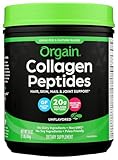 Orgain Hydrolyzed Collagen Peptides Powder For Women & Men, 20g Grass Fed Collagen, Unflavored - Hair, Skin, Nail, & Joint Support Supplement, Paleo & Keto, Non-GMO, Type I and III, 1lb