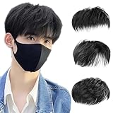 部分ウィッグ 男性用 人毛100% ポイントウィッグ つむじ ヘアピース 薄毛隠し 白髪隠れ 増毛 ふんわり感 軽量 通気性優れ 付け毛 バレない 自然黒 16cm*18cm