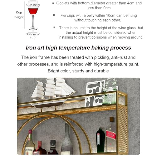 Casier à vin mural 140cm pour optimiser l'espace et ranger vos verres - 4