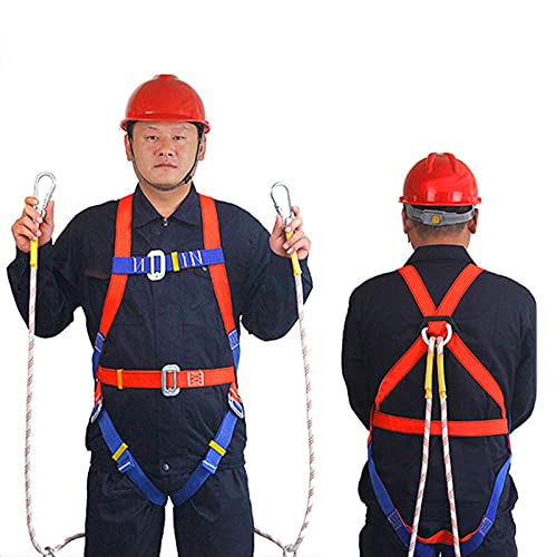 NATWEE Arnês de segurança para prender quedas, kit de arnês de segurança de corpo inteiro para rapel
