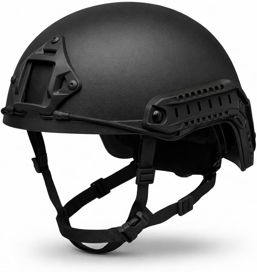 DLP Lightweight Tactical Bump Helmet – ImpaX Extreme Plus High Cut Fast Helmet, OPS Core Style MICH/ACH Military Airsoft Helmet w/NVG Mount & Accessory Bundle