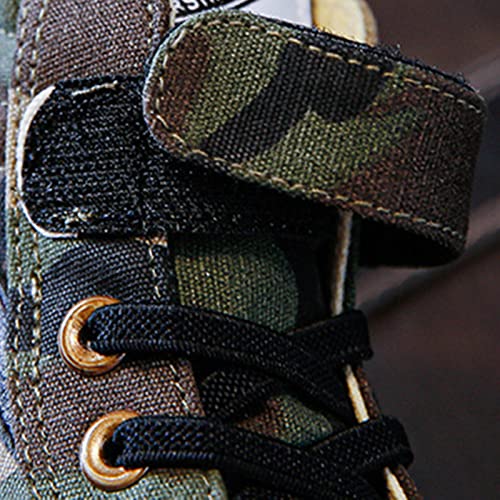 Julymens Unisex Kids High Top Canvas Shoes Camouflage Hook&Loop Casual Sneakers4