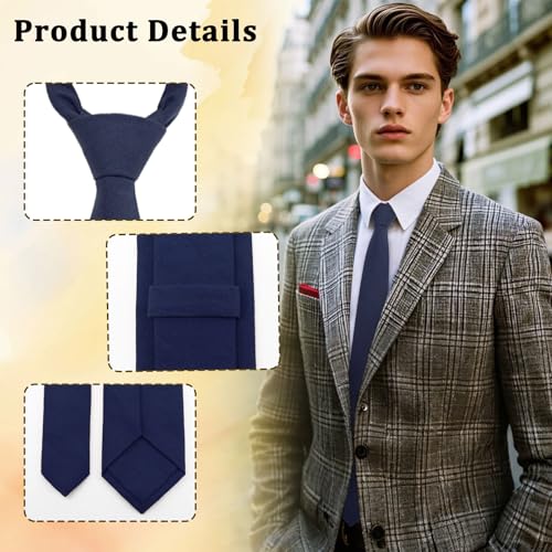 Image of Cotton 2.56'' Skinny Ties for Men, Neckties for Casual, Business | Solid color ties for men for party, daily use, dating, office