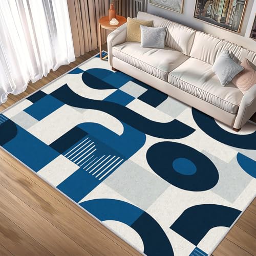 Tapis rétro années 50 antidérapant lavable motif géométrique abstrait