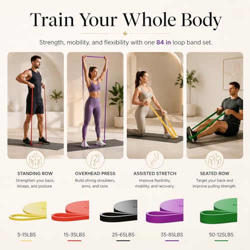 TOPOKO Pull Up Assistance Bands (5-pack, 5–125 lbs) — view 5