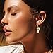 Mevecco Heart Evil Eye Hoop Earrings 14K Gold Plated Dangle Hoop Cuff Earrings Stud Earrings for Women Cubic Zirconia White Solitaire CZ Hoop Earrings for Women