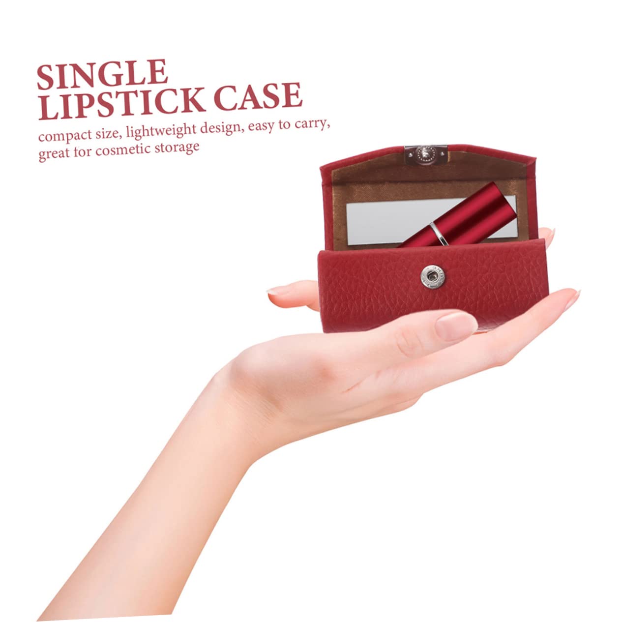 minkissy 6piezas Estuche De Lápiz Labial De Cuero Compacto y Ligero para Viajes y Almacenamiento De Labiales Diseño Elegante y Funcional Cereza Textura De Lichi