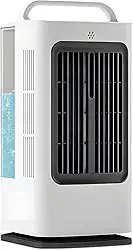 Climatizador Evaporativo Portátil com Umidificador, Oscilação 120°, 3 Velocidades, Timer 4h, Tanque para Gelo, Controle Remoto, 35W, Silencioso ≤45dB para Quarto/Escritório/Cozinha