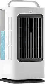 Climatizador Evaporativo Portátil com Umidificador, Oscilação 120°, 3 Velocidades, Timer 4h, Tanque para Gelo, Controle Remoto, 35W, Silencioso ≤45dB para Quarto/Escritório/Cozinha