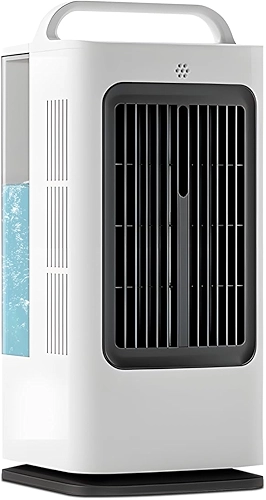 Climatizador Evaporativo Portátil com Umidificador, Oscilação 120°, 3 Velocidades, Timer 4h, Tanque para Gelo, Controle Remoto, 35W, Silencioso ≤45dB para Quarto/Escritório/Cozinha