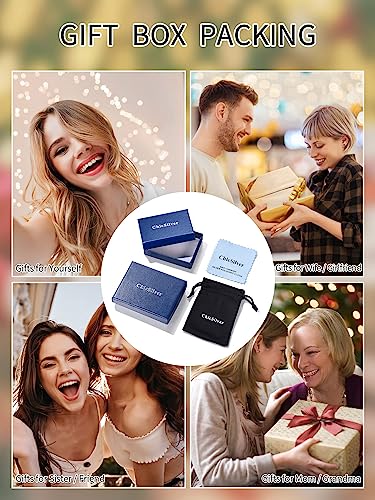 Chicsilver Solitaire September Birthstone Necklace For Women, 925 Sterling Silver Dainty Small Cubic Zirconia Cz Halo Pendant Round Cut Simulated Sapphire Necklace Mom Gifts #TOP6