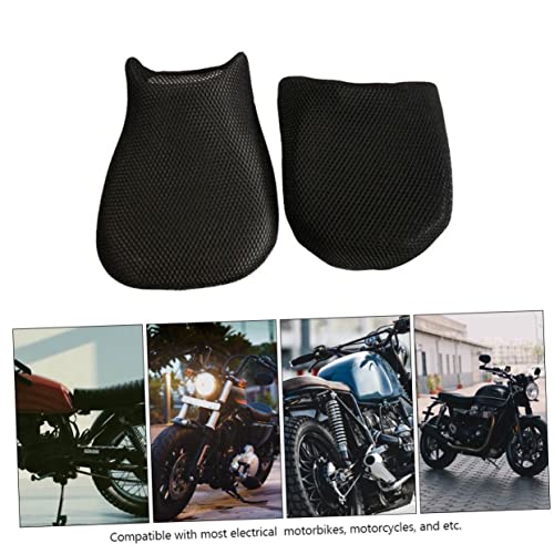 Housse de selle de moto noire TOPBATHY en polyester, lot de 2 - 5