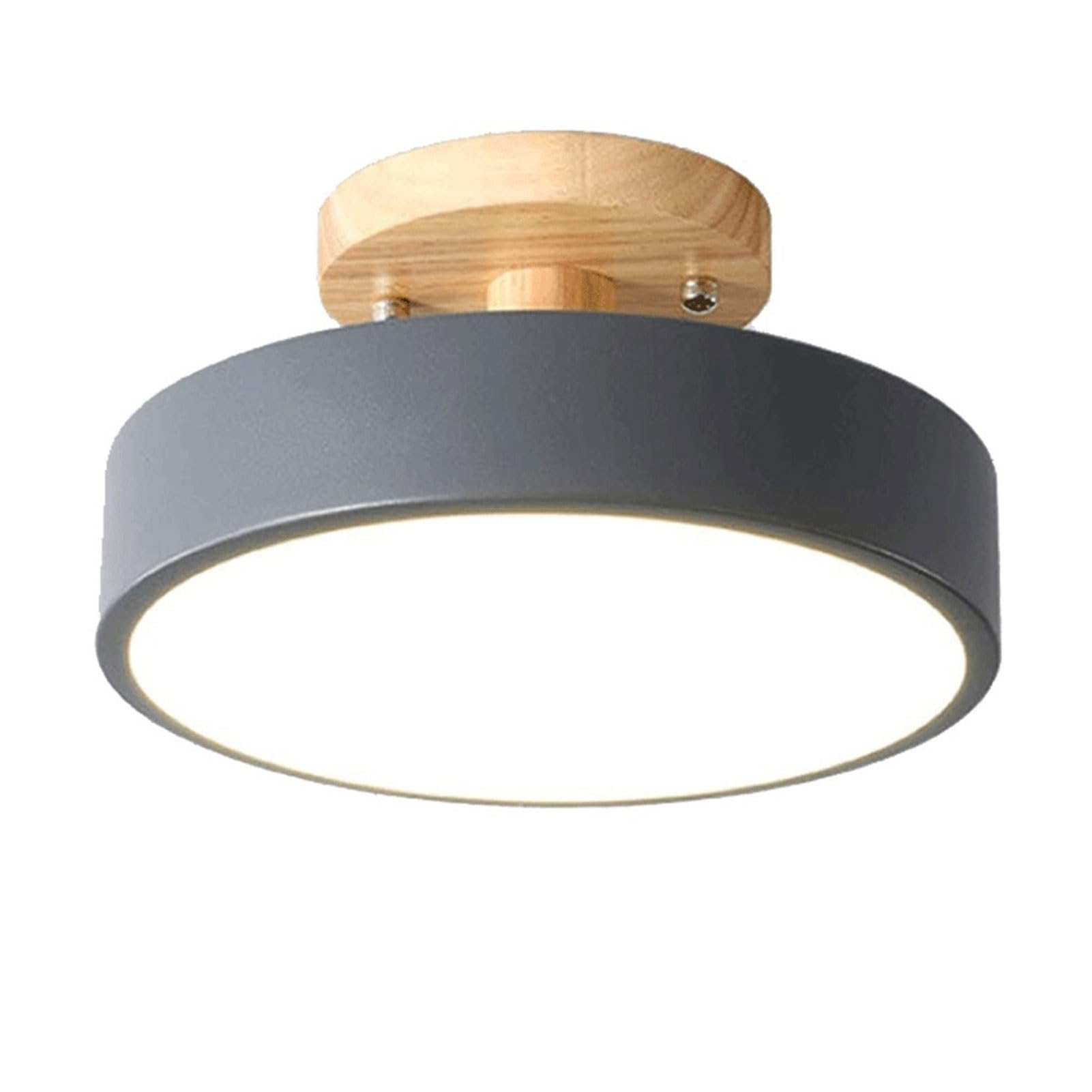 Ceiling Lamp Ceiling Lights Modern Minimalist Round Ceiling Light Wooden Metal Circle LED Ceiling Lamp Semi Flush Mount Ceiling Lighting Fixture for Entry Hallway Balcony Bedroom(G,Neutral Light 4500K