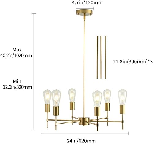Miniatura 9 de XILICON Lámpara colgante industrial de níquel cepillado Sputnik de mediados de siglo, 8 luces, lámpara de techo vintage