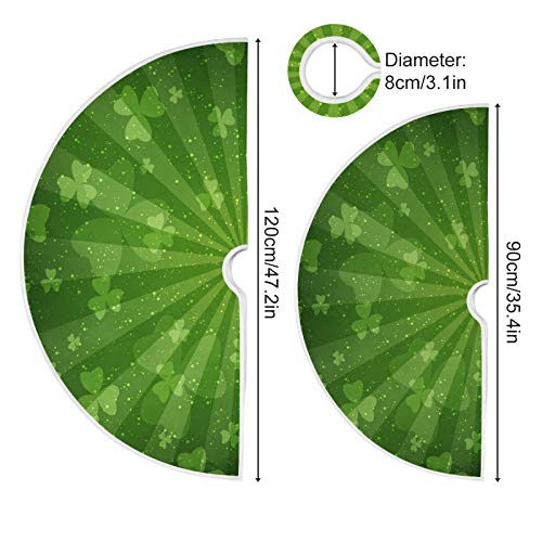 Nander Abstract Green St. Patrick's Day Christmas Tree Skirt Funny Christmas Decoration For Holiday Party Supplies Large Tree Mat Decor, 35 Inch For A Tree Top #TOP2