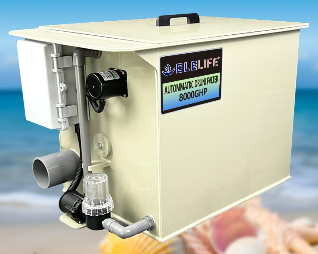 Rotary Drum Filter,Canister Filter,RDF Fully Automatic Water Self-Cleaning Filtration for Koi Pond,Fish Pond,Aquarium,Seedling Cultivation Base,Aquaculture,Hydroponics (8000GPH Standard Edition)