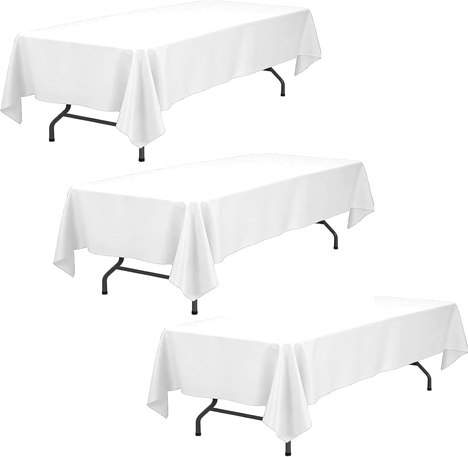 LEFSDVF 3pack white table cloth, white party tablecloth 137x183 cm