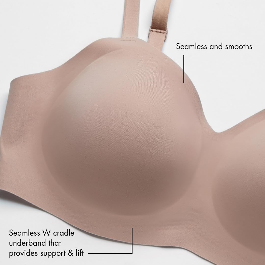 Floatley to The T-Shirt Wireless Push Up Lift Bra for Women, Soft Silky Everyday Comfort Bra with Removable Pads - Image 4