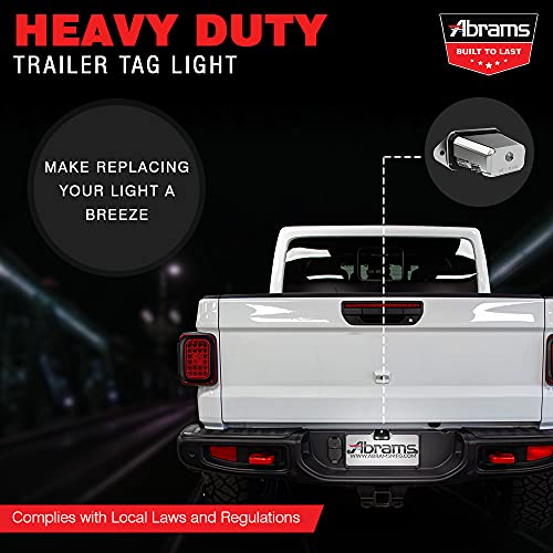 Universal LED Trailer License Plate Lights w/Bracket [SAE/DOT Approved] [Waterproof] Truck & RV Licenses Plates Lights [Heavy Duty] Automotive Courtesy Step Tag Lights - Safety ATV & Boat Lamp - Black - Thumbnail 3