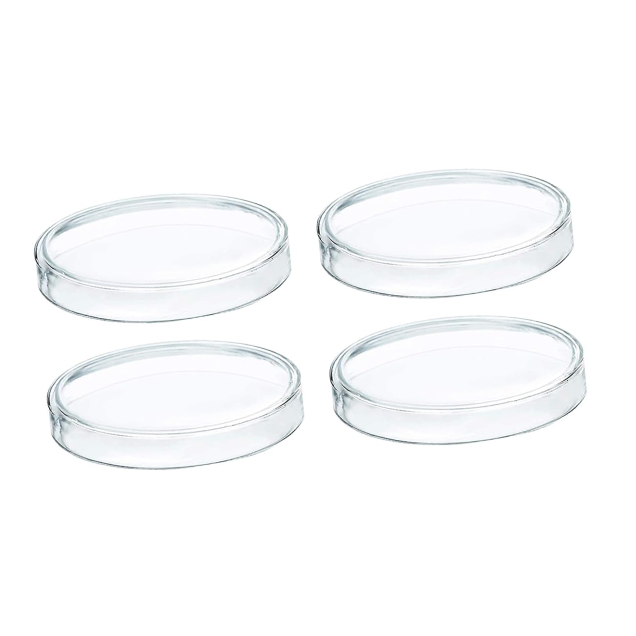 FUNOMOCYA 4pcs Glass Transparent Petri Plates Chemistry Petri Dish Glass Petri Dish Petri Dishes