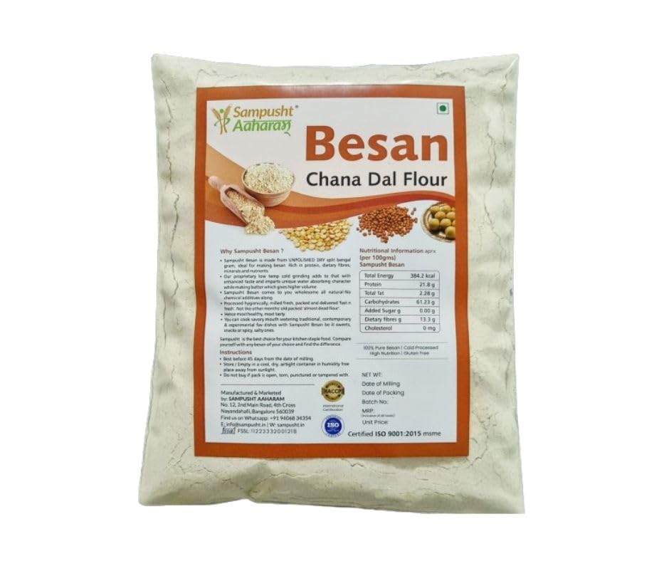 See full amazon price history chart for SAMPUSHT AAHARAM GLUTEN FREE Besan/Chana Flour | High Protein | Low Carb | Non-GMO | Vegan | Perfect for Baking and Cooking (1 KG) SAMPUSHT AAHARAM GLUTEN FREE Besan/Chana Flour | High Protein | Low Carb | Non-GMO | Vegan | Perfect for Baking and Cooking (1 KG) (B0D9259XSH) Amazon Price History, Amazon Price Tracker