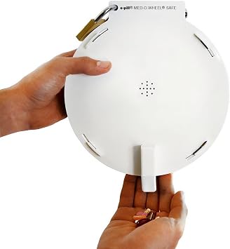 e-Pill Med-O-Wheel Safe Automatic Pill Dispenser High-Security, Tamper-Resistant System for Controlled Medications 4 Locks, Metal Case