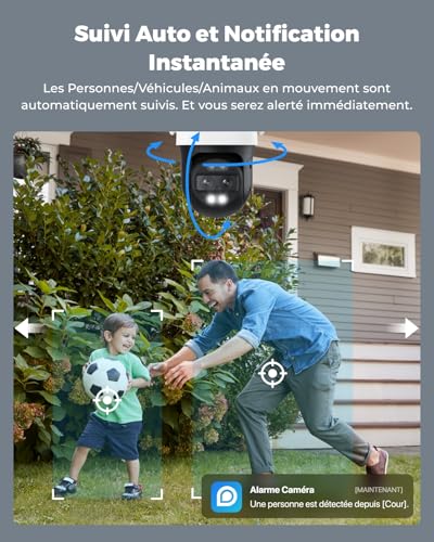 Reolink 4K PTZ Camera Surveillance WiFi Exterieure à Double Objectif, 2,4/5 GHz Wi-FI 6, Zoom 6X, Détection Personne/Véhicule/Animal, Suivi Auto, Vision Nocturne, Alimentation Plug-in, TrackMix WiFi – Image 5