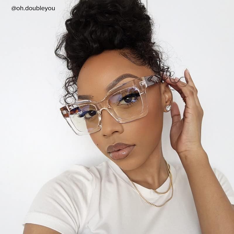 Miniatura 3 de VOOGLAM Gafas de bloqueo de luz azul para mujeres y hombres, antifatiga ocular, ojos secos, anteojos rectangulares de gran tamaño Pacheco