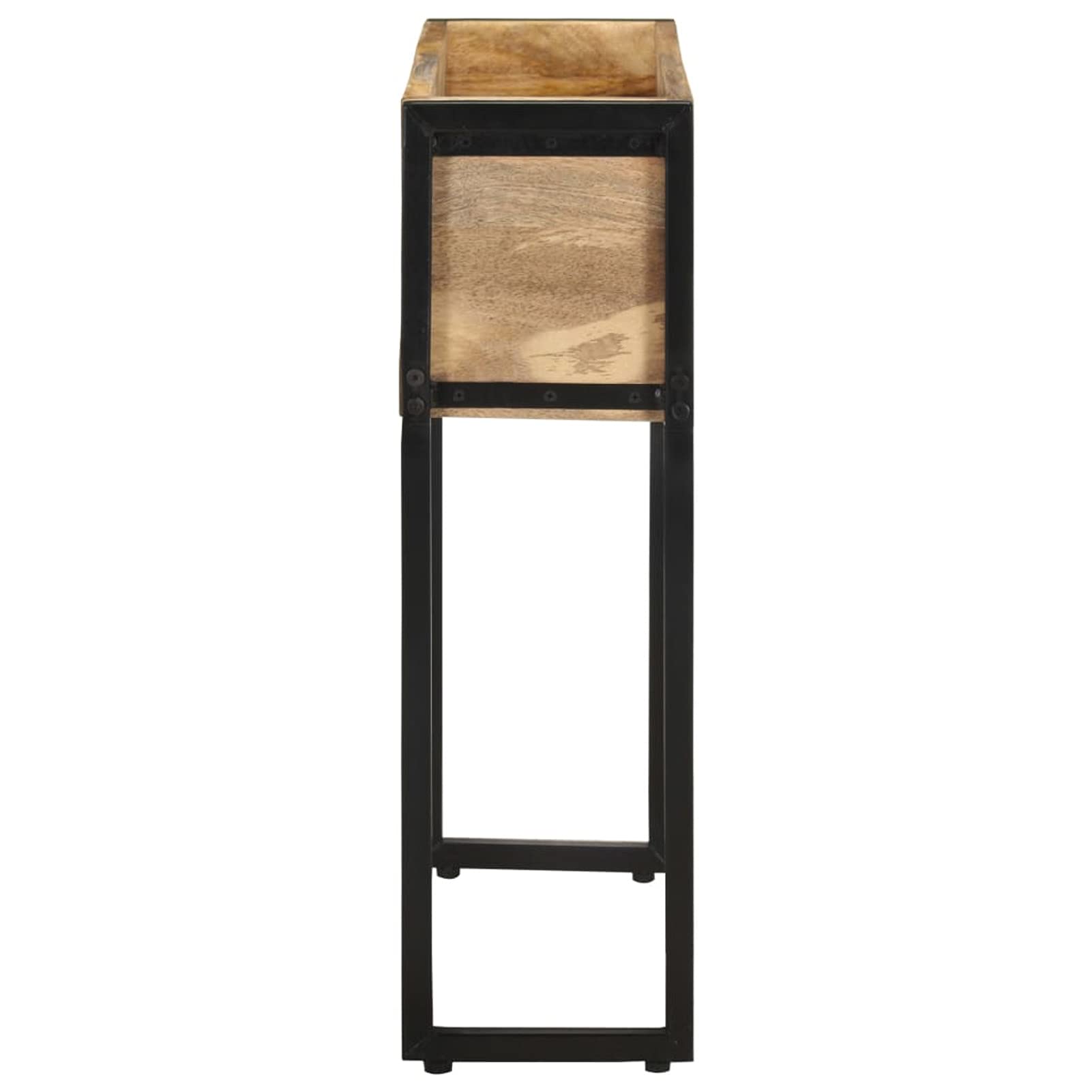 Homgoday Pflanzgefäß mit Gitter für den Garten, Pflanzgefäß 60 x 20 x 68 cm aus unbehandeltem Mangoholz, Pflanzgefäß für den Garten, Pflanzgefäß für den Außenbereich, Blumenkasten für Balkon
