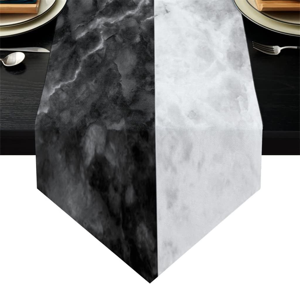 Marble Natural Table Runner Christmas Decorations for Home Table Cloth for Wedding Party Home Decor(41x183cm)
