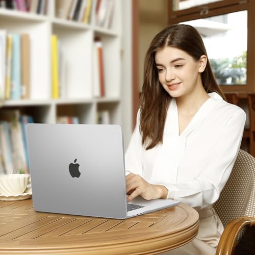 Image of MOSISO Compatible with MacBook Air 15 inch Case M4 M3 M2 2025 2024 2023 Release A3241 A3114 A2941 with Touch ID, Plastic Hard Shell Case&Keyboard Cover&Screen Protector&Storage Bag, Translucent