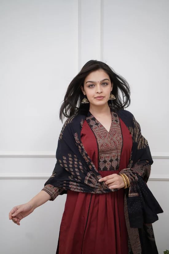 Image of ANNI Designer | Rayon Straight Printed Kurta Set with Pant & Dupatta | Stylish Women's Kurti Set | Ethnic Wear Suit Set for Women | Daily Kurta Pant Set with Dupatta