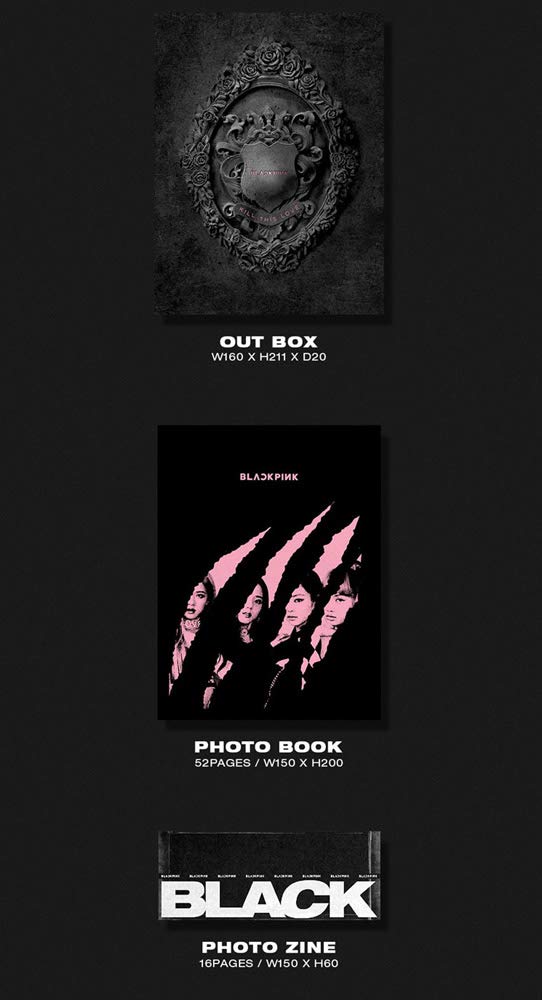 GENIE MUSIC BLACKPINK Kill This Love [Black Version] the 2nd Mini Álbum Photobook+Poster+Photo Zine+4 Polaroid Photocard+Set de pegatinas + Lirics (Extra BLACKPINK 5 fotocards+Pocket Mirror)