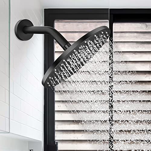 123815Bl Replacement For Moen 8 Inches Anti-Leakage Ceiling Wall Mounted Bend Accessories-Basic Shower Arm And Flanged,Made Of Solid Brass,Matte Black #TOP4