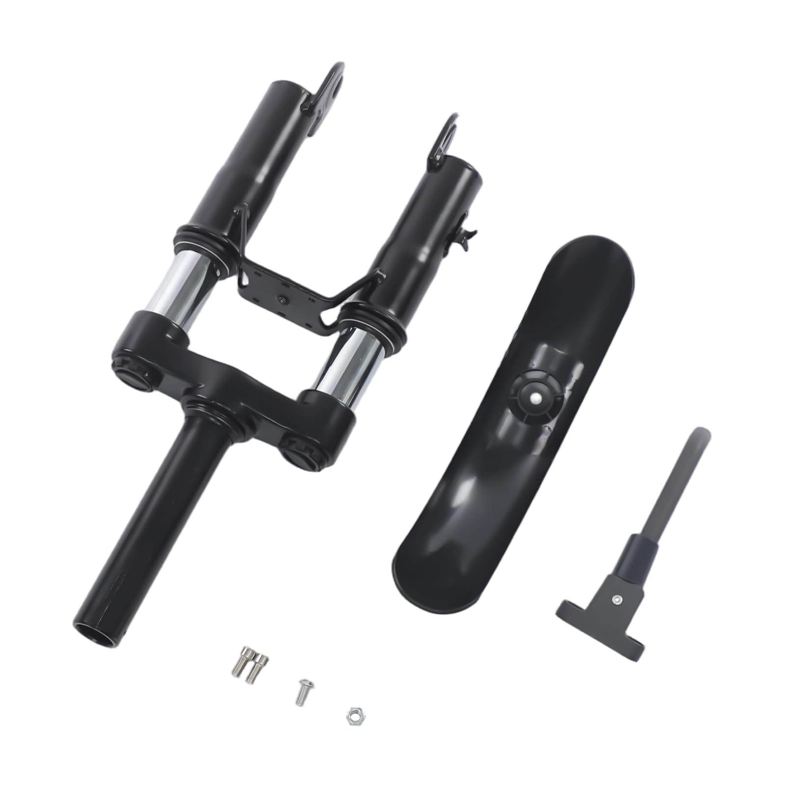 Trottinette électrique fourche avant 14 x 38 cm pour Xiaomi M365, 1S, Pro, Pro2 et Mi3, fourche à suspension avec amortisseur en alliage d'aluminium, béquille et garde-boue, noir