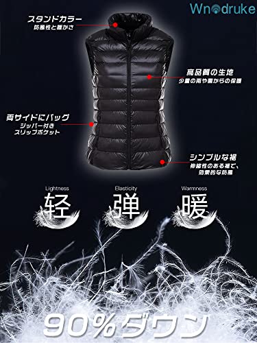 Wnodruke ダウンベスト レディース ウルトラライト ベスト 超軽量 防寒 暖かい コンパクト収納 WN005 の商品画像 3