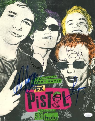 Danny Boyle Louis Partridge Anson Boon Signed 11X14 Photo Pistol JSA AM56417