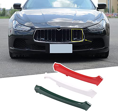 Image of Three-Colored Stripe Grille Insert Trims Compatible with Maserati Ghibli 2014 2015 2016 2017 3PCS