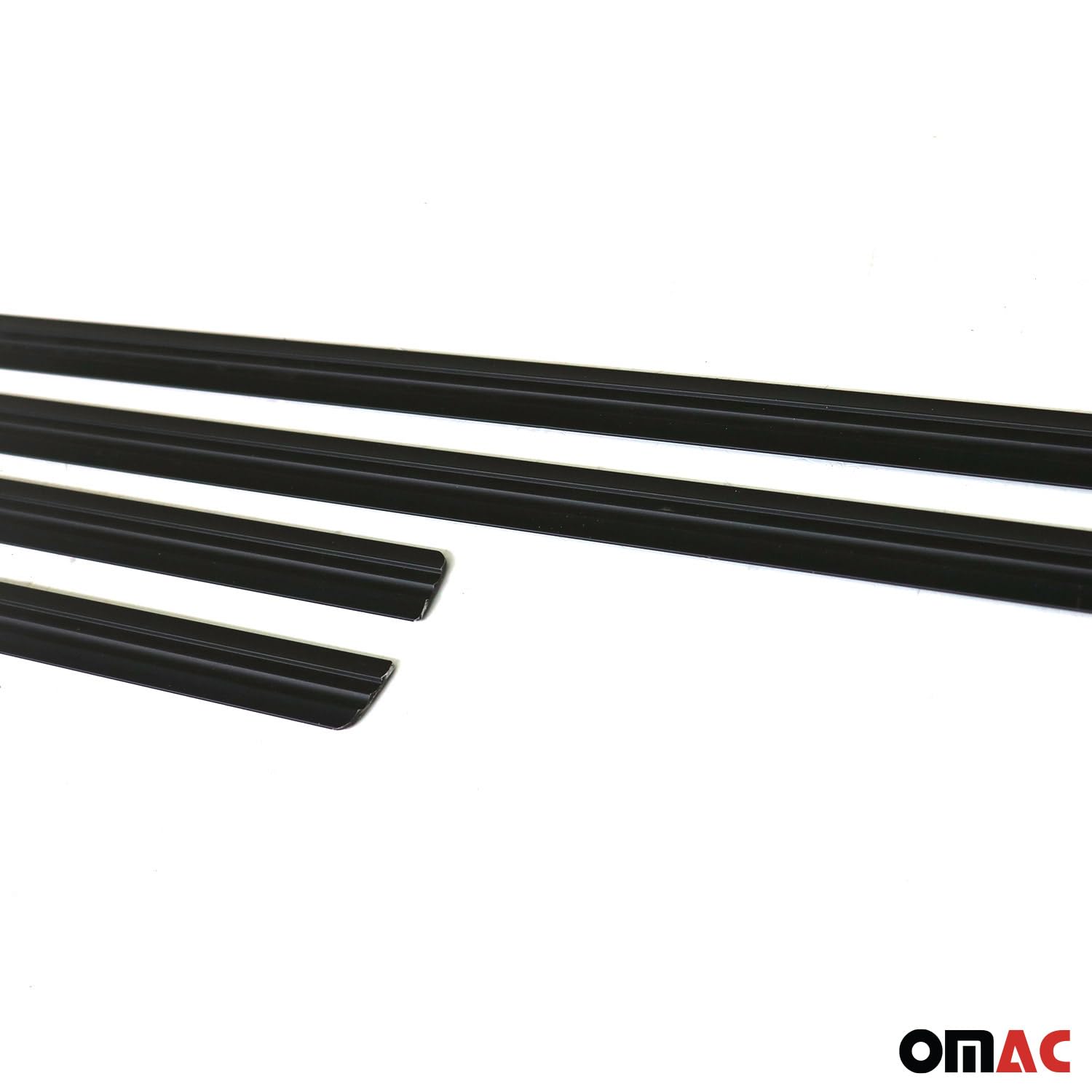 OMAC Lot de 4 baguettes de protection de portières latérales compatibles avec Audi A3 2012-2024 en aluminium noir