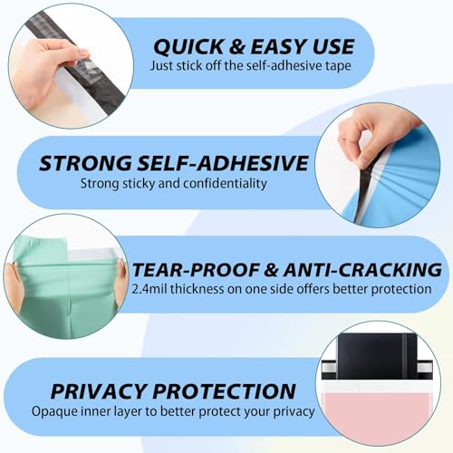 Dioxide 40pcs Versandbeutel, Bunte Versandtaschen, Wasserdichte Kuriertaschen Versandtaschen Warensendung Pakete für Versand den Versand von Kleidung, Kartons (4 Größen)