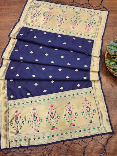 Image of DEVANGI Women's Woven Paithani Banarasi Silk Dupatta /Chunni For Women, Floral Print 1 Meter Wide and 2.3 Meter Length Printed Designer Dupatta /Chunni For Girls