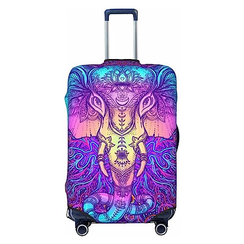 Elephant in Tribal Style Luggage Cover Washable Elasticated Luggage Covers for Suitcase tsa Approved Stylish Dust and Scratch Resistant Luggage Case Protector for Kids and Adults -